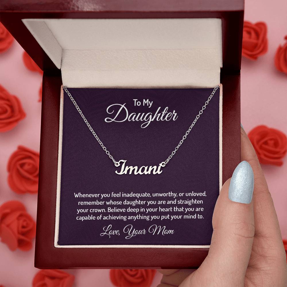 Custom Name Necklace With Message Card From Mom