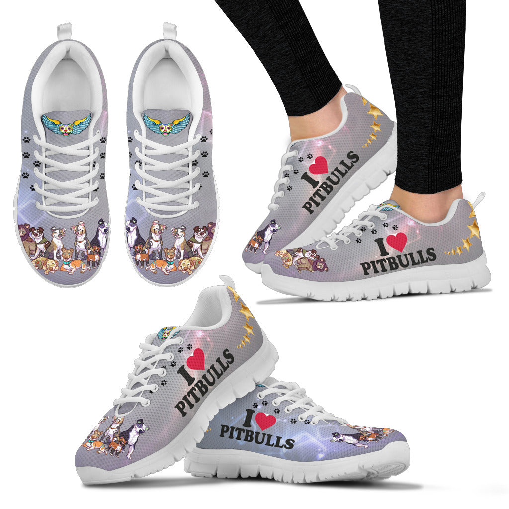 I love my pitbulls Women's Sneakers