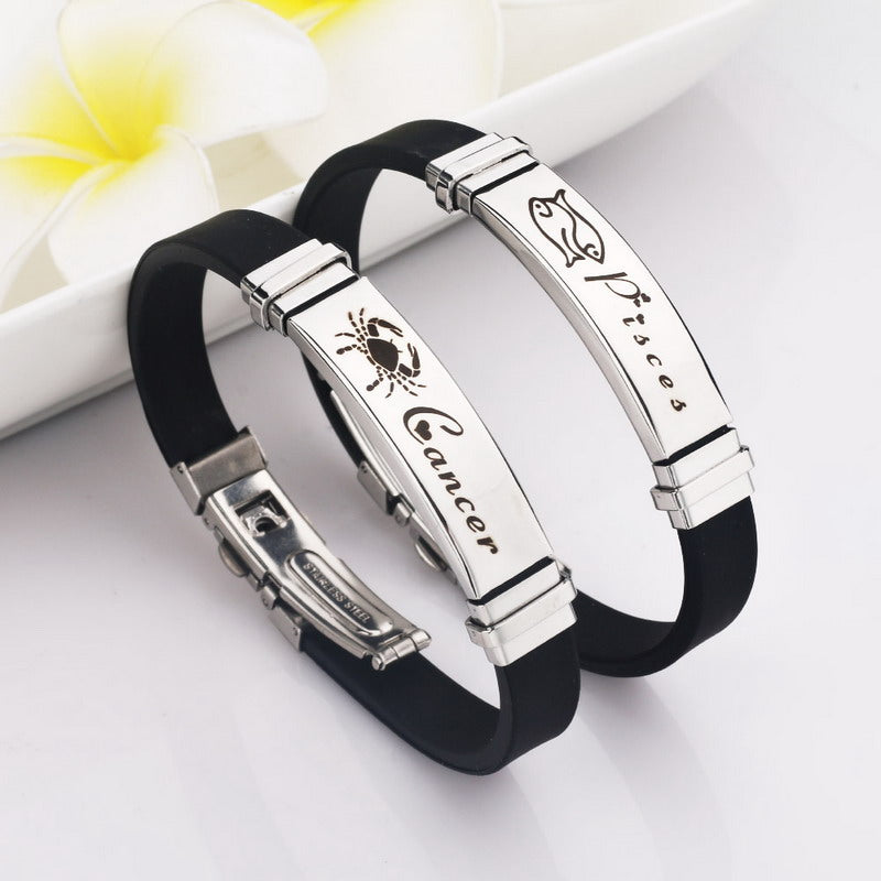 Silicone Unisex Zodiac Sign Bracelet
