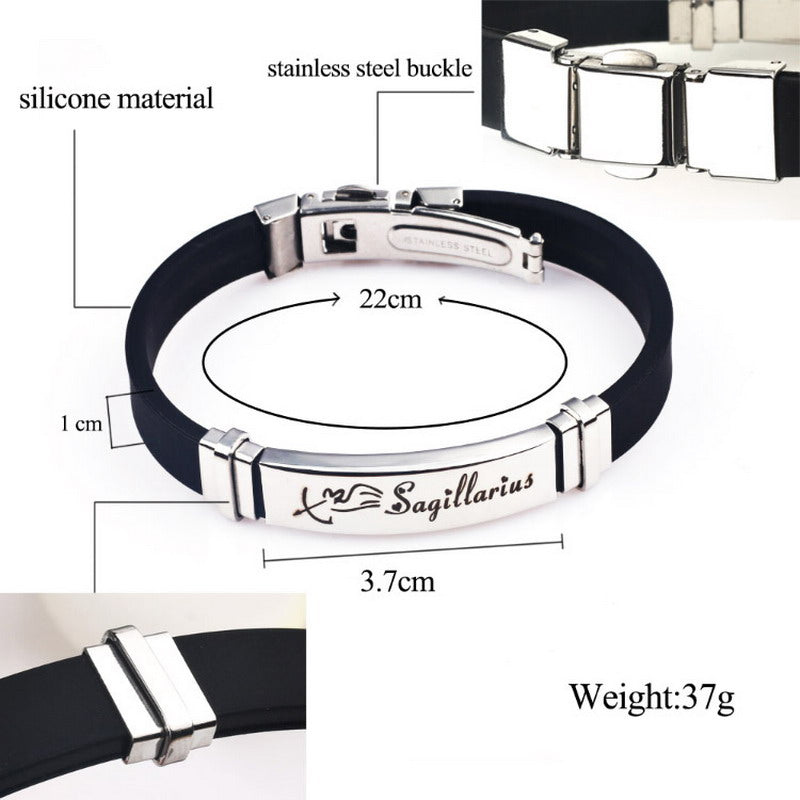 Silicone Unisex Zodiac Sign Bracelet