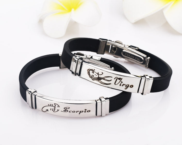 Silicone Unisex Zodiac Sign Bracelet