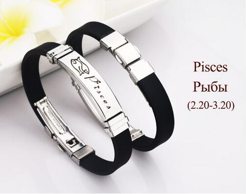 Silicone Unisex Zodiac Sign Bracelet