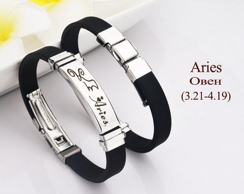 Silicone Unisex Zodiac Sign Bracelet