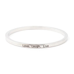 Love Laugh Live Engraved Bangle